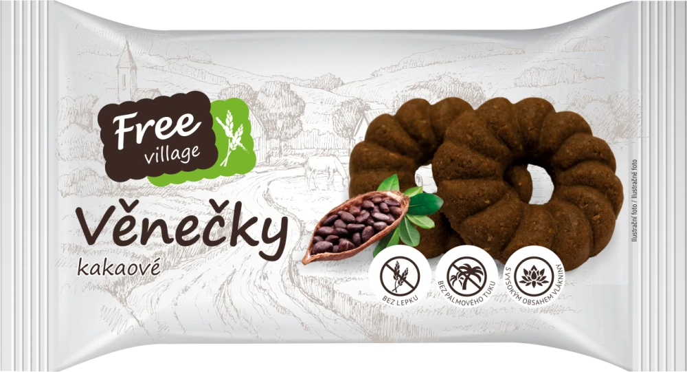 Bez lepku Věnečky kakaové 100g Perník