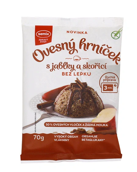 Bez lepku ovesný hrníček s jablky a skořicí 70g