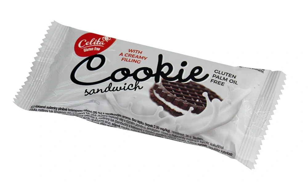 Bezlepkový Cookie sandwich 36g