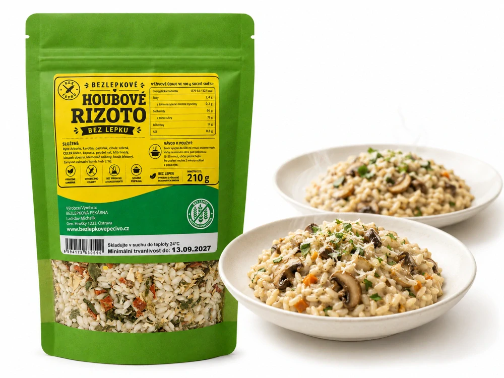 Bezlepkové houbové rizoto