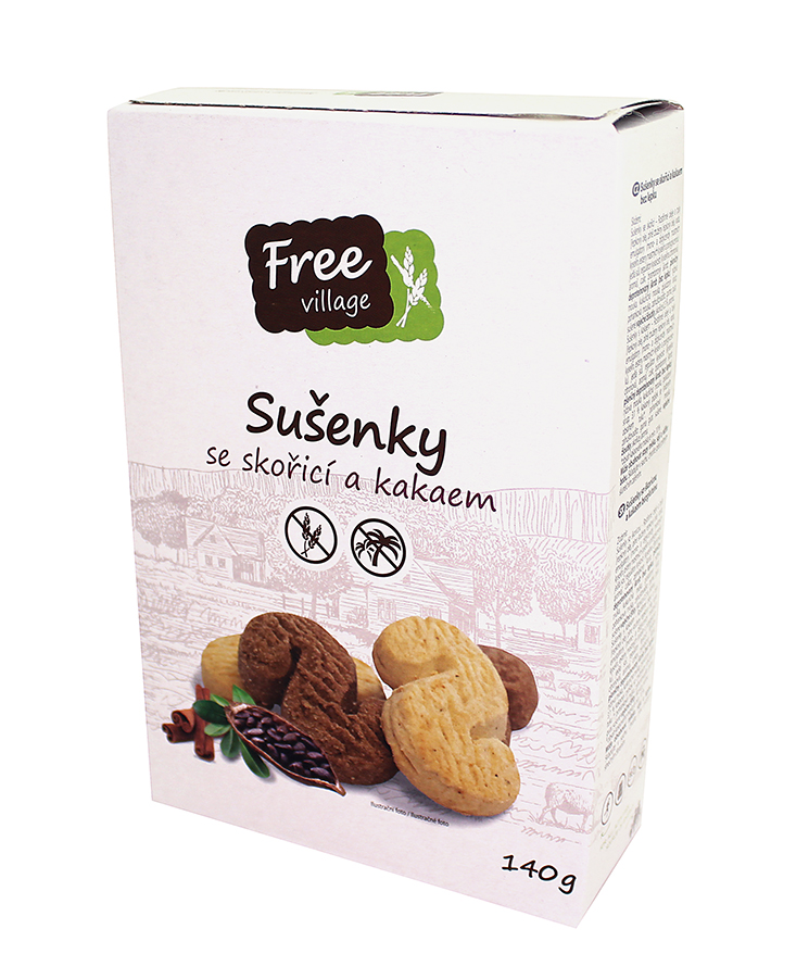 Bez lepku Sušenky se skořicí a kakaem 140g