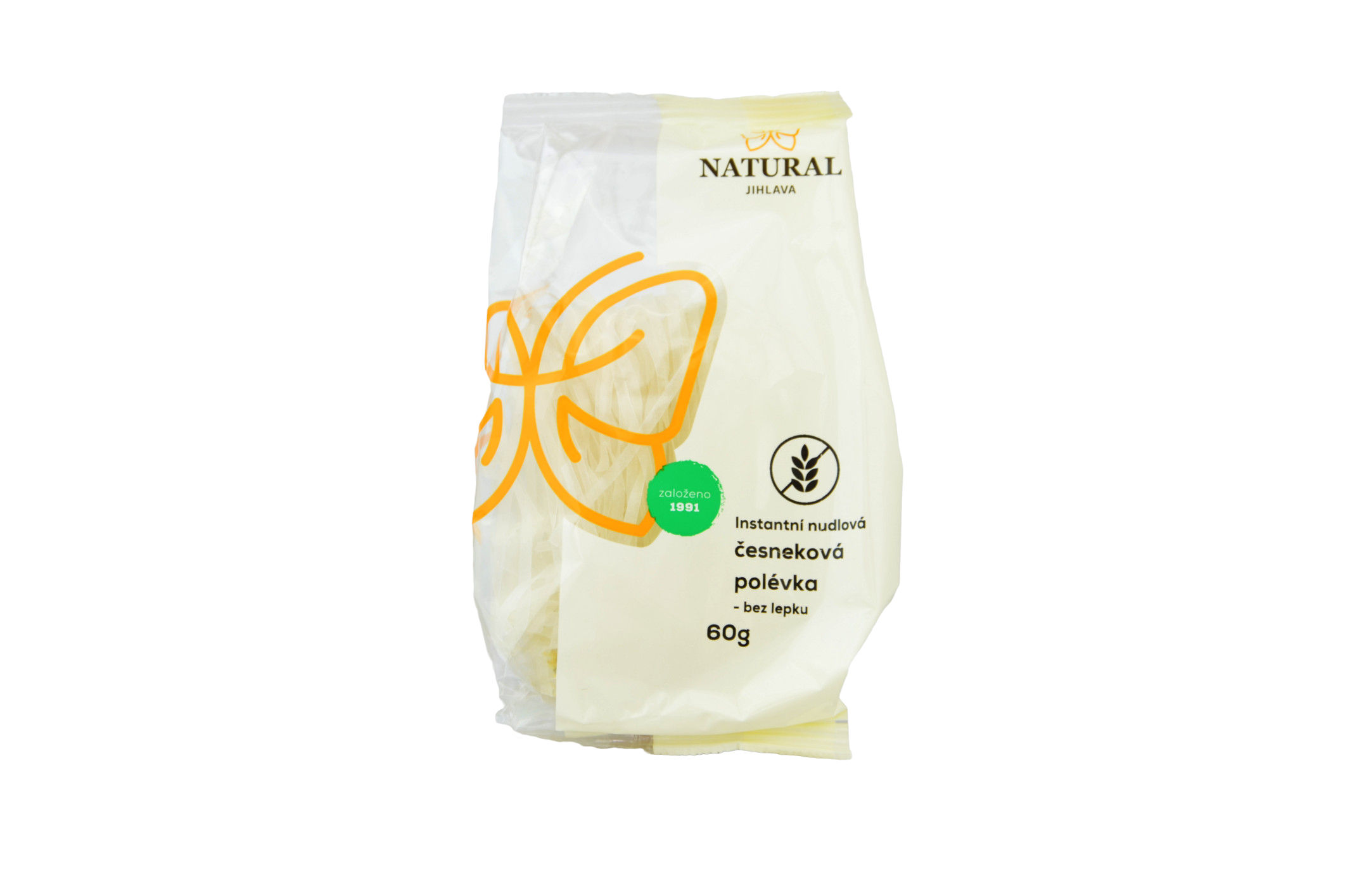 Instantní česneková polévka bezlepku s  rýžovými nudlemi 60g
