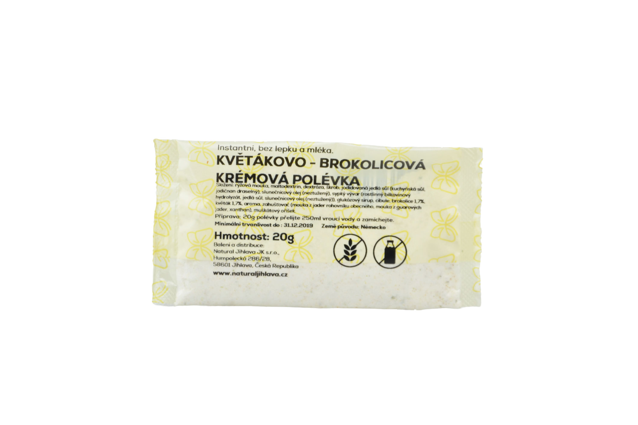Instantní krémová květákovo-brokolicová polévka bez lepku a mléka