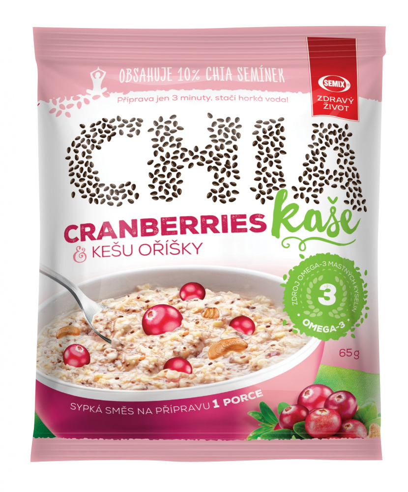 Kaše chia brusinky-kešu 65g