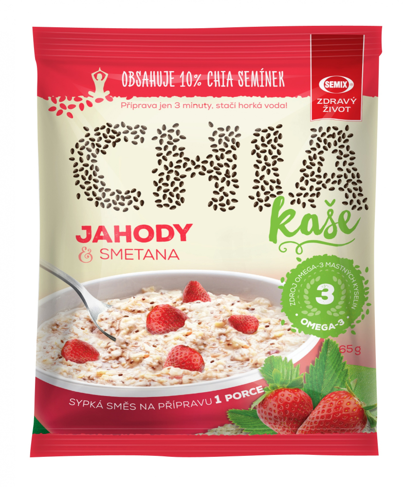 Kaše chia jahody se smetanou 65g