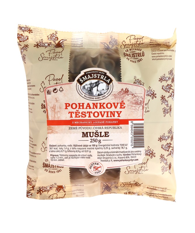 Bezlepkové Pohankové těstoviny mušle 250g