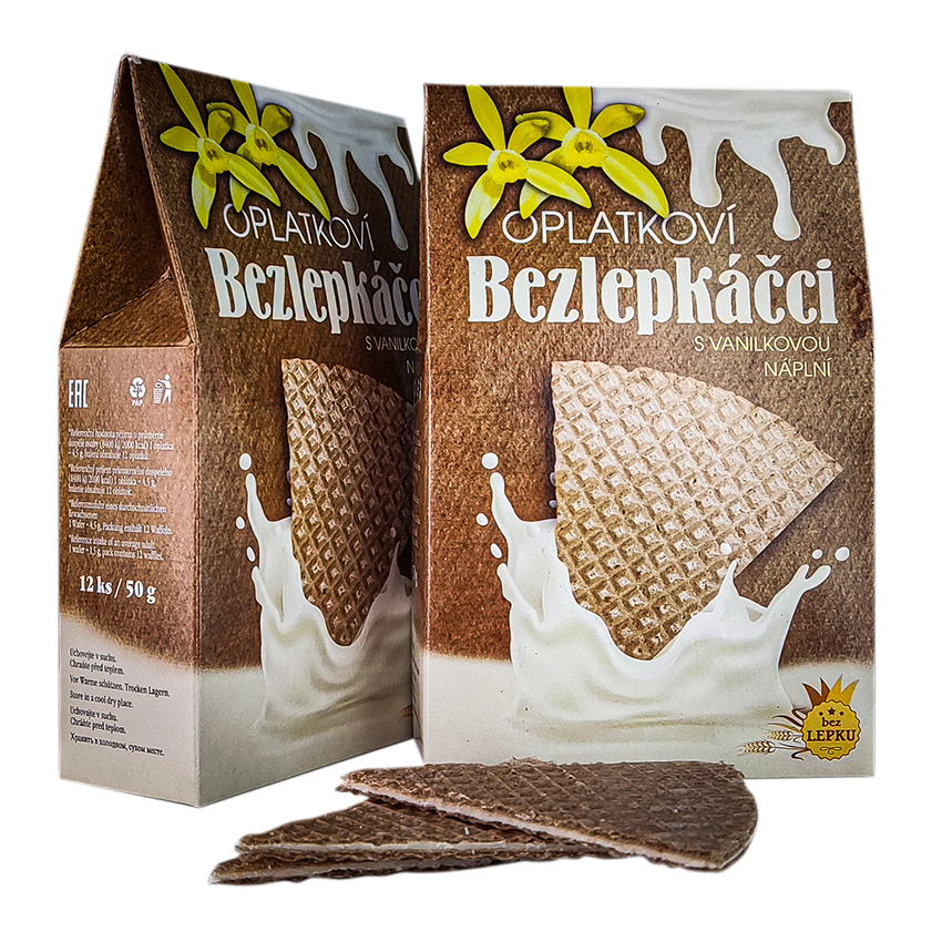 Oplatkoví Bezlepkáčci s vanilk.nápl.50g
