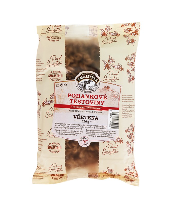 Těstoviny bezlepkové- Pohanková vřetena 250g