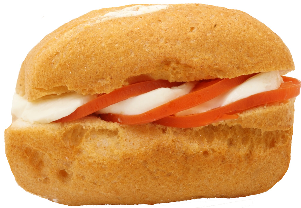 Bezlepková houska mozzarela rajče