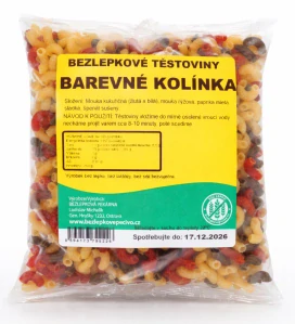 Bezlepkové těstoviny barevné kolínka