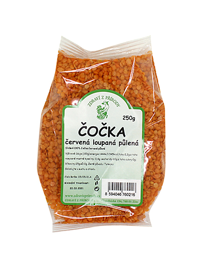Čočka červená loupaná půlená 250g