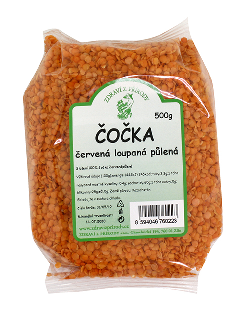 Čočka červená loupaná 500g 