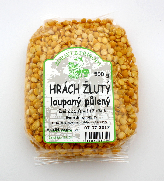 Hrách žlutý loupaný půlený 500g