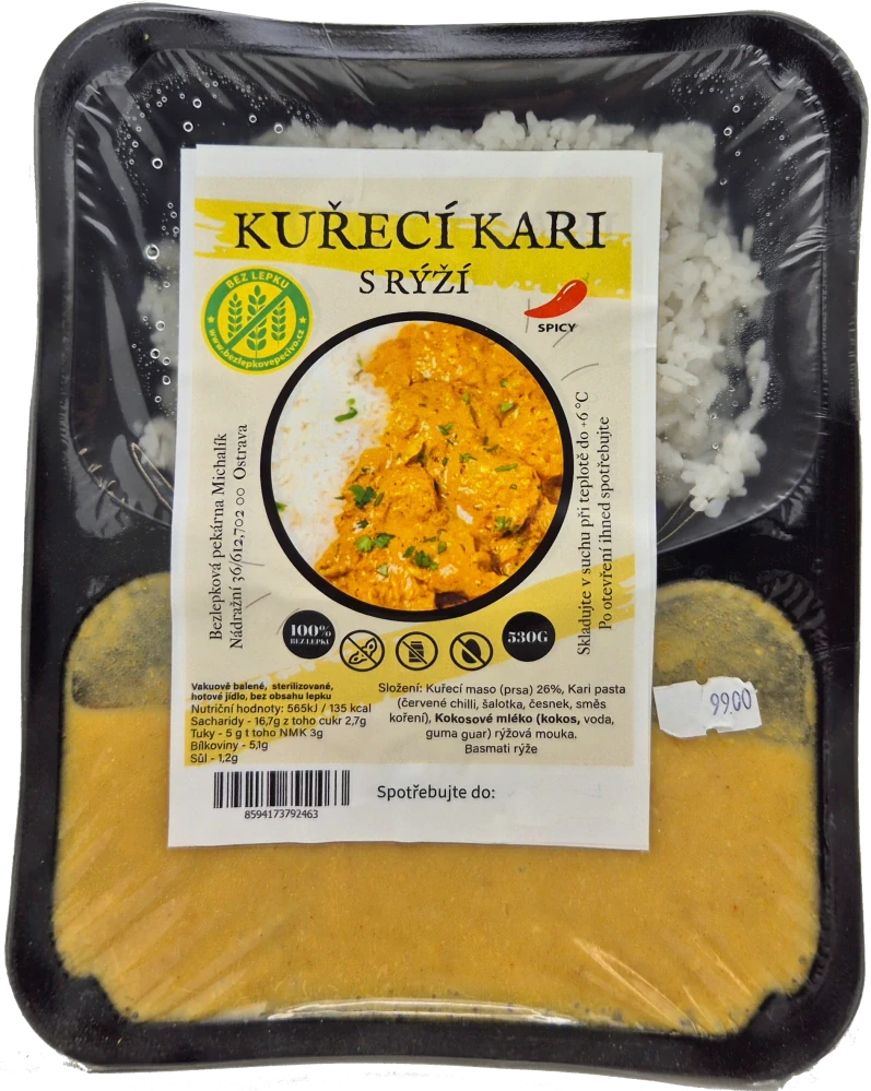 Kuřecí kari s rýži - Bezlepkové jídlo