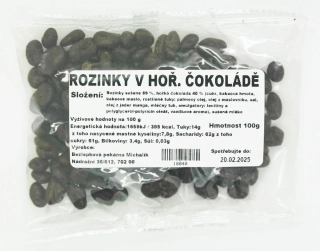 Rozinky v hořké čokoládě